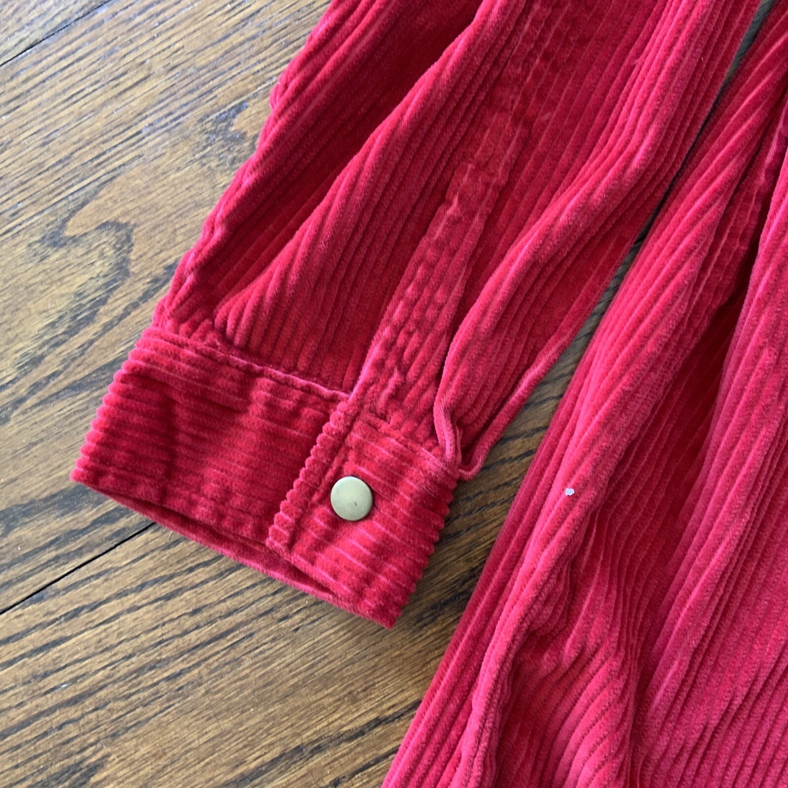 Denim & Co Corduroy Shirt Jacket Chore Shacket Women Plus 1x Red Full Zip — image 4 of 8
